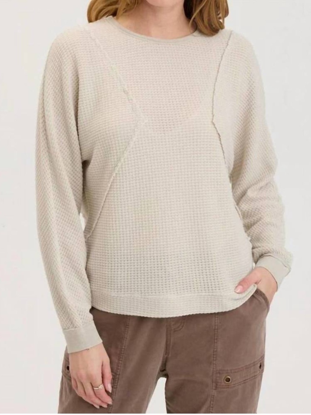 XCVI Delsi Thermal Knit Pullover Top Size Medium